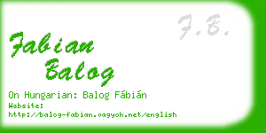 fabian balog business card