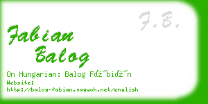 fabian balog business card